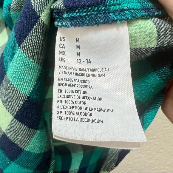 American Eagle‎ Outfitters Womens Flannel Shirt Plaid Long Sleeve Button Down - Picture 4 of 7